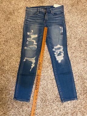 American Eagle Outfitters Women's Ripped Skinny Jeans - Blue